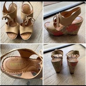 Brand New Born Leather Wedges.